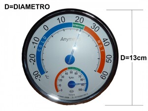 Termohigrometro de pared tipo reloj TH101E